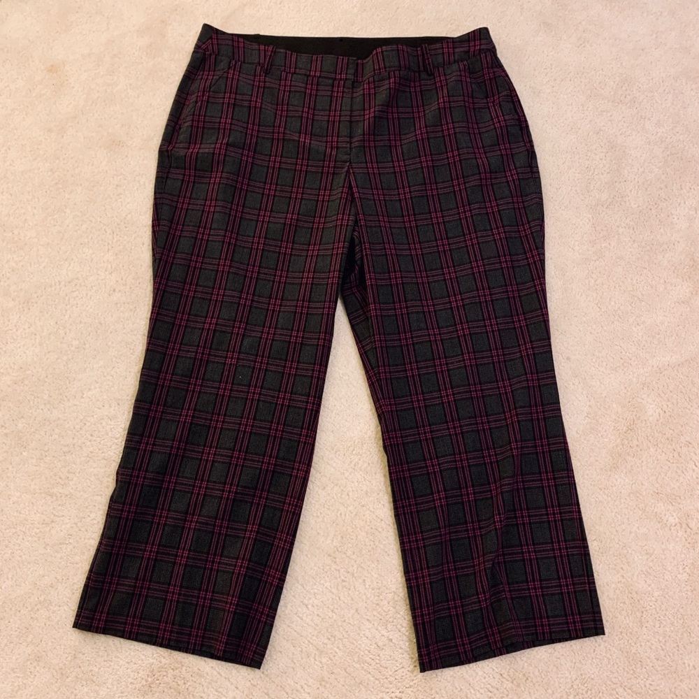 Lane Bryant purple plaid dress capri size 26 reg